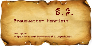 Brauswetter Henriett névjegykártya